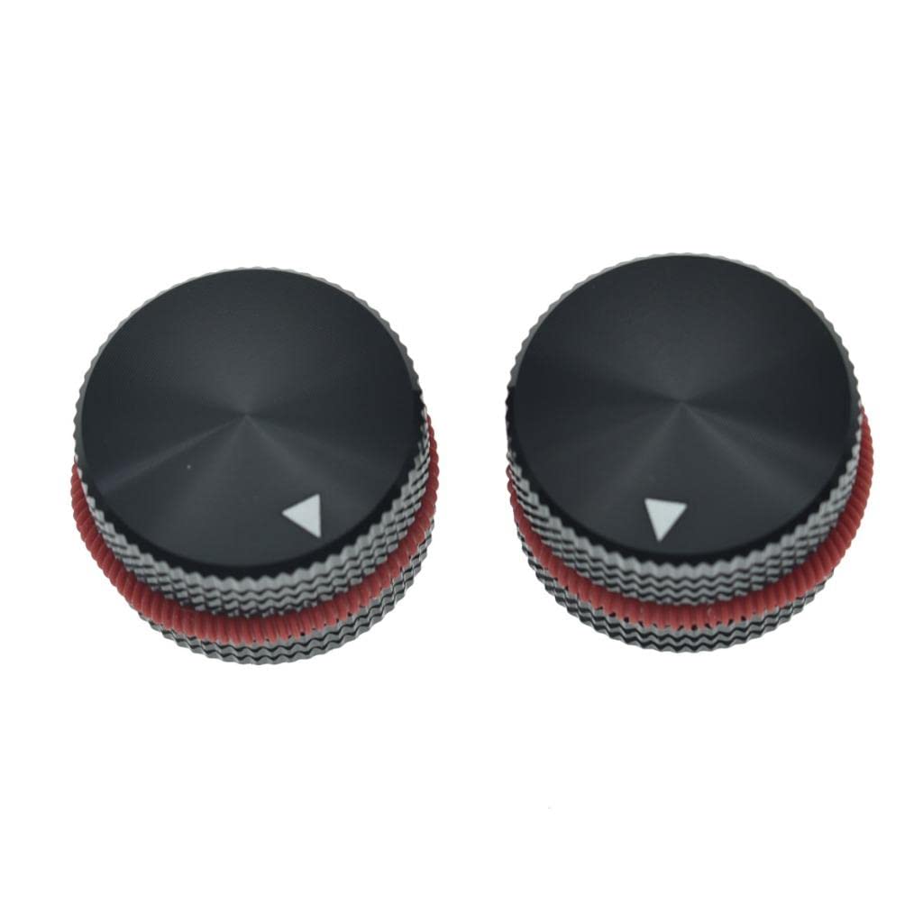 KAISH 2-Pack 63/64''(25mm) Diam. Aluminium Potentiometer Knobs 1/4'' Universal Metal Pot Knobs for Guitar/Bass/AMPS Amplifier/Po